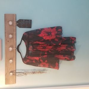 NWOT Helene Blake Floral blouse SZ XL